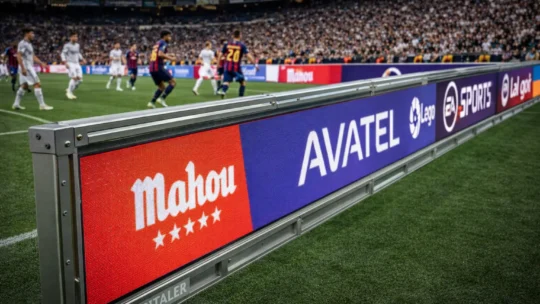 Digitalers metallramar syns nu runt reklamskyltarna i La Liga